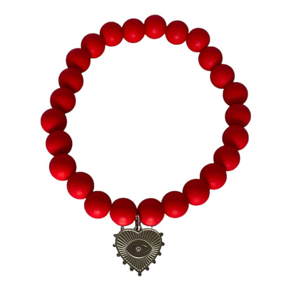 Bracelet Lison Rouge et Argenté