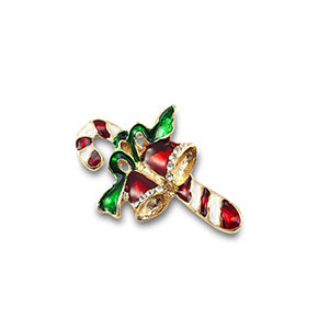 BROCHE SUCRE D'ORGE AVEC CLOCHES DE NOËL