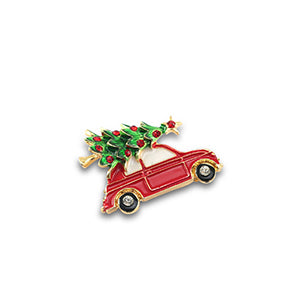 BROCHE VOITURE AVEC SAPIN DE NOËL