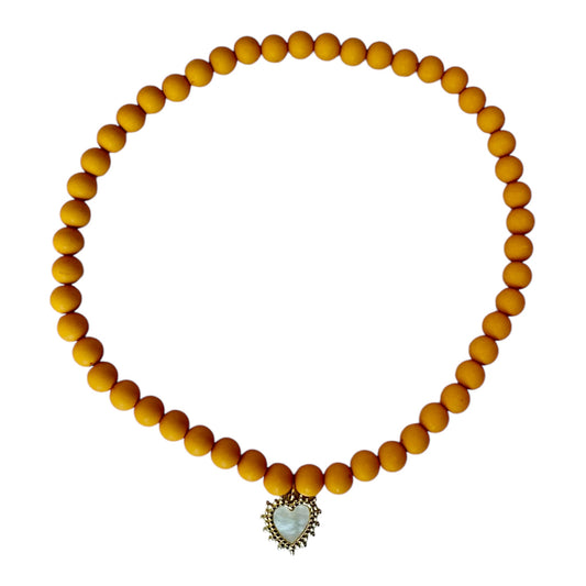 Collier Lison Orange et Doré