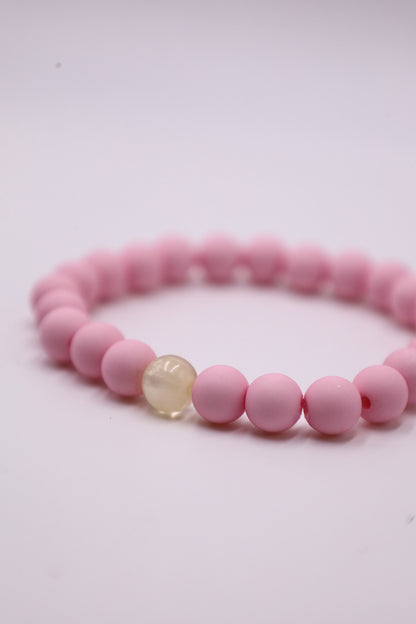 BRACELET PERLES ROSE PALE