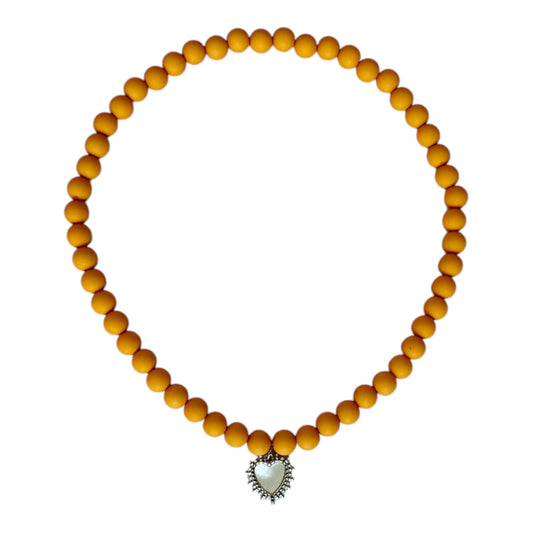 Collier Lison Orange et Argenté