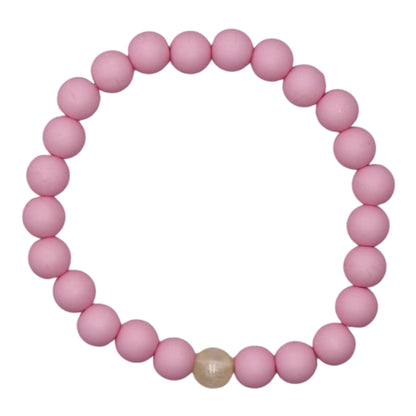 BRACELET PERLES ROSE PALE